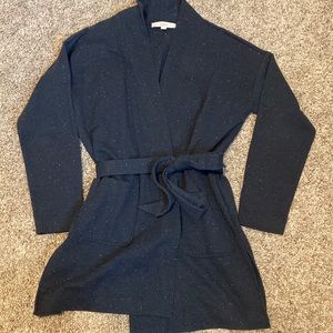 LOFT flecked tie waist cardigan